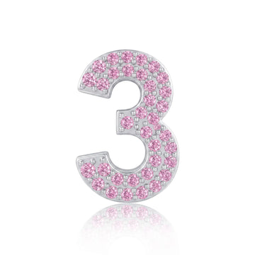 Pink Number 3 Charm