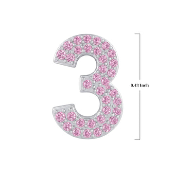 Pink Number 3 Charm