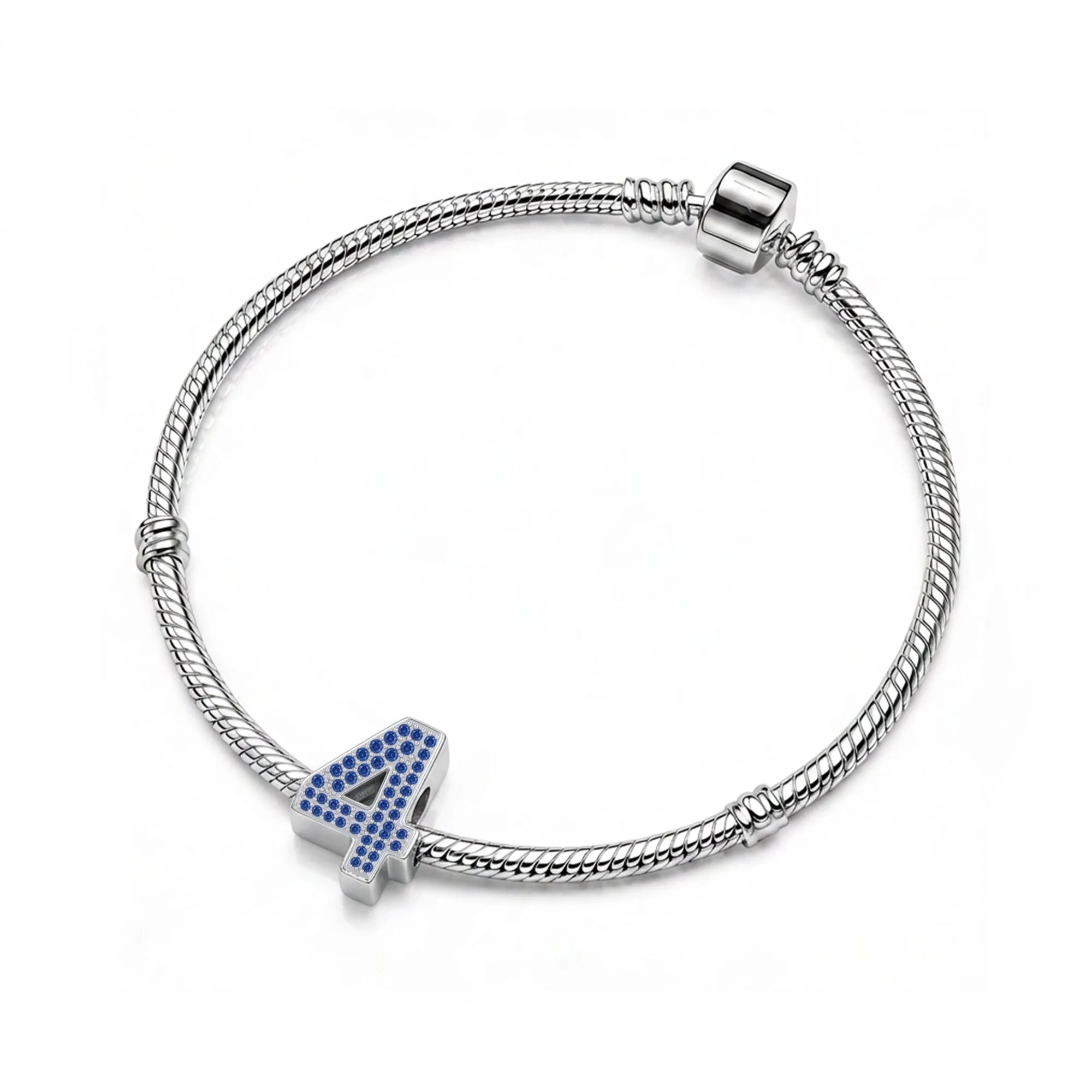 Blue Number 4 Charm