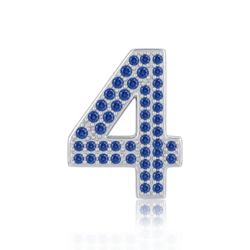 Blue Number 4 Charm