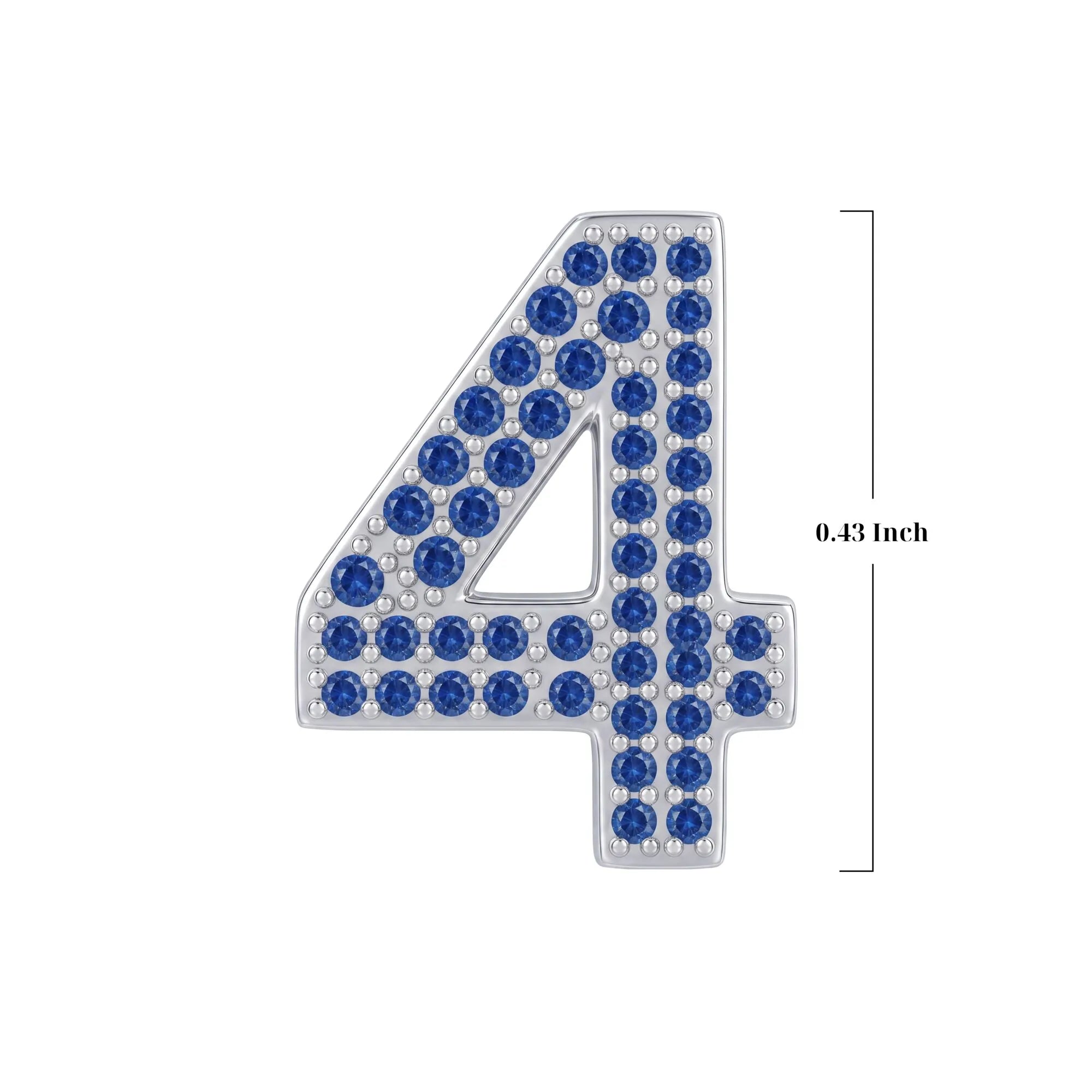 Blue Number 4 Charm