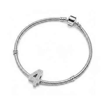 Silver Number 4 Charm