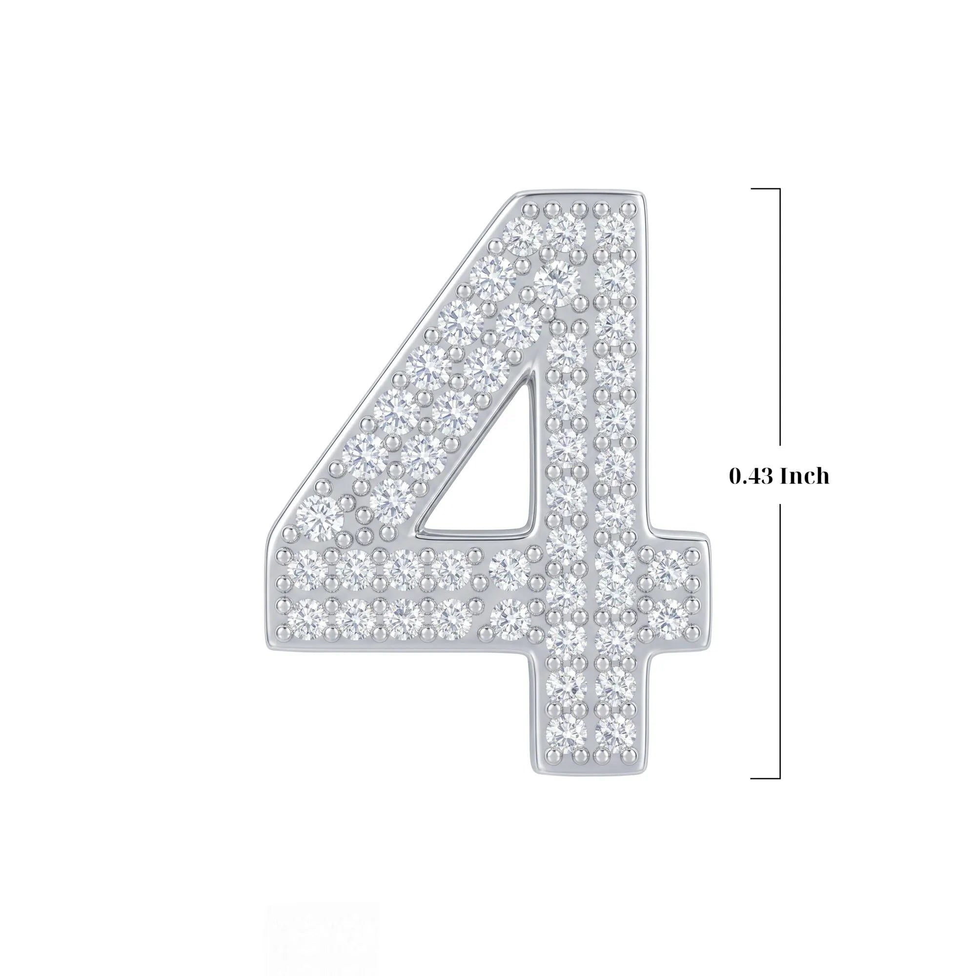 Silver Number 4 Charm