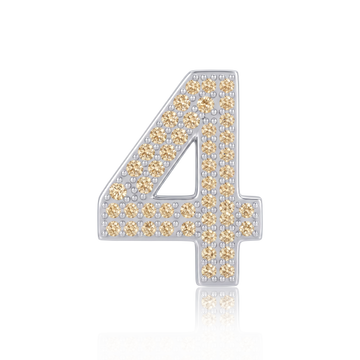Gold Number 4 Charm