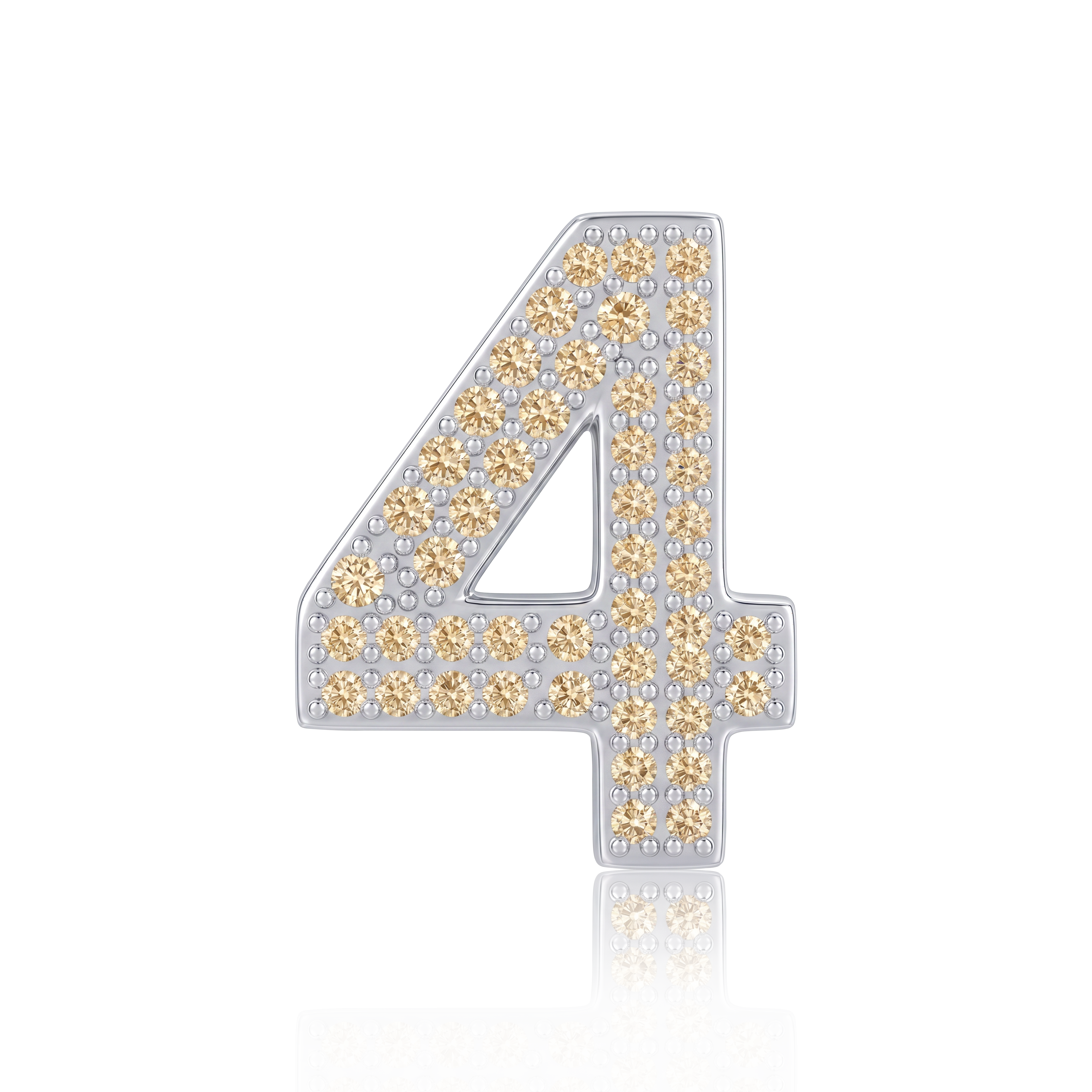 Gold Number 4 Charm
