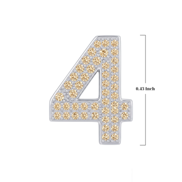 Gold Number 4 Charm