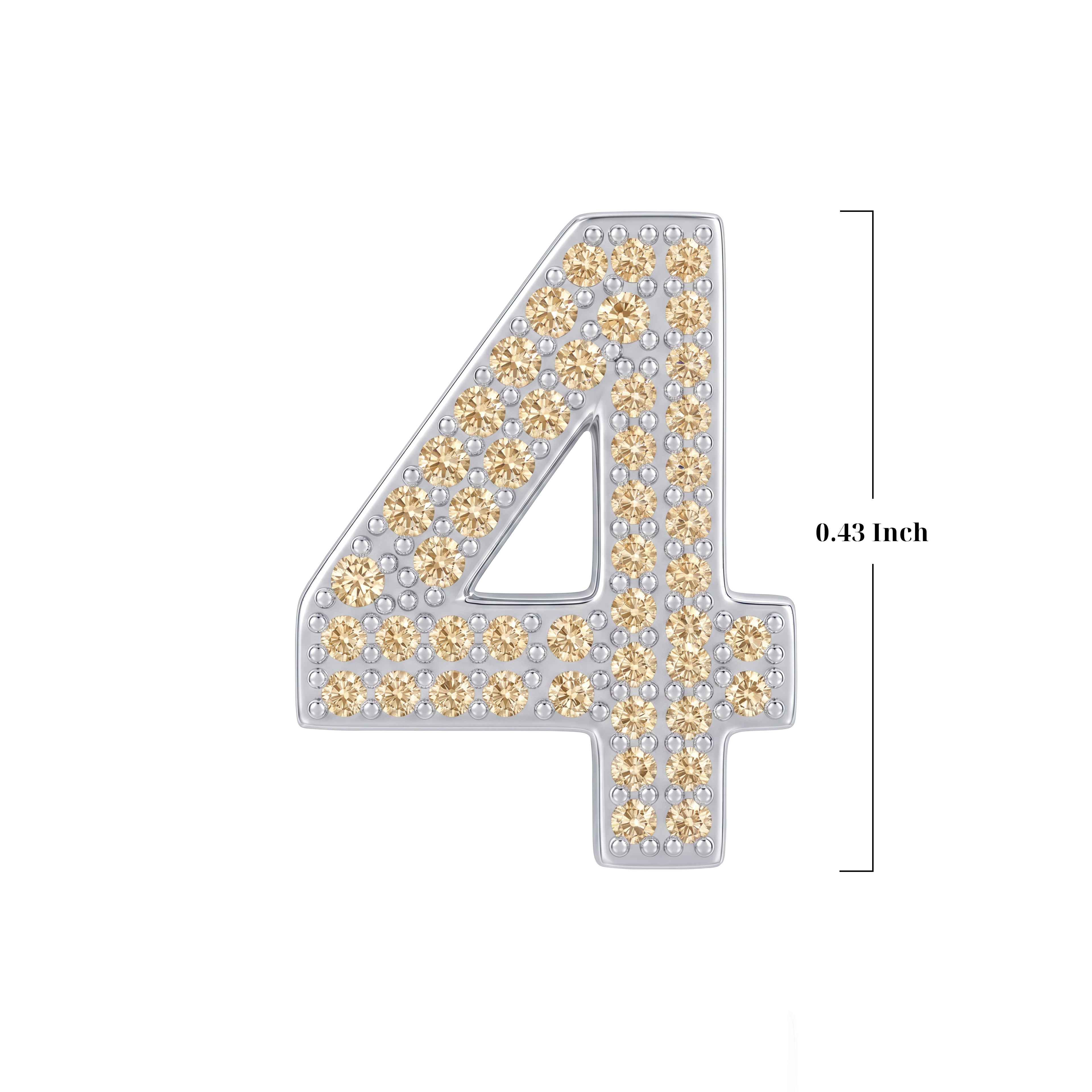 Gold Number 4 Charm