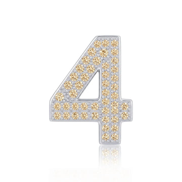 Gold Number 4 Charm