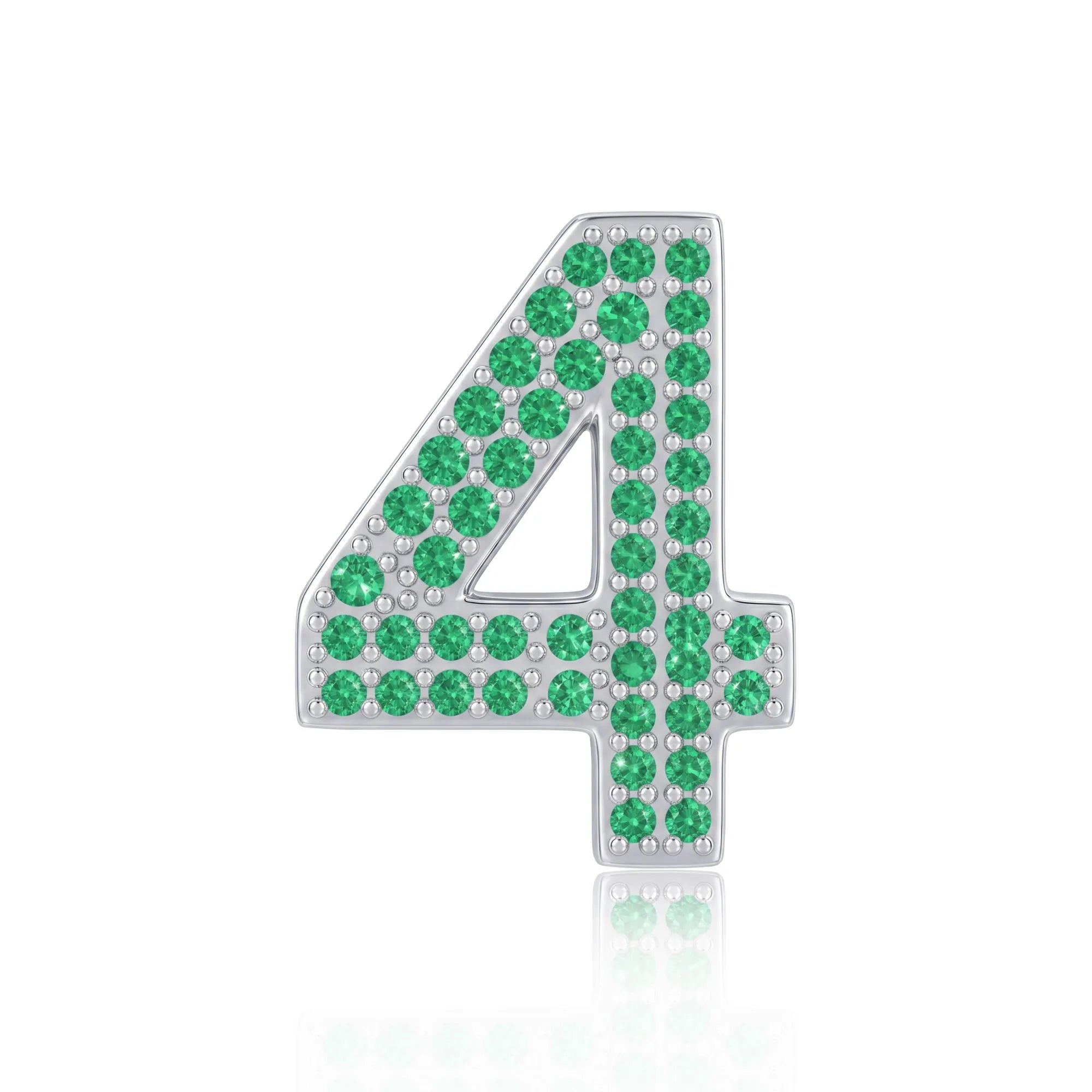 Green Number 4 Charm