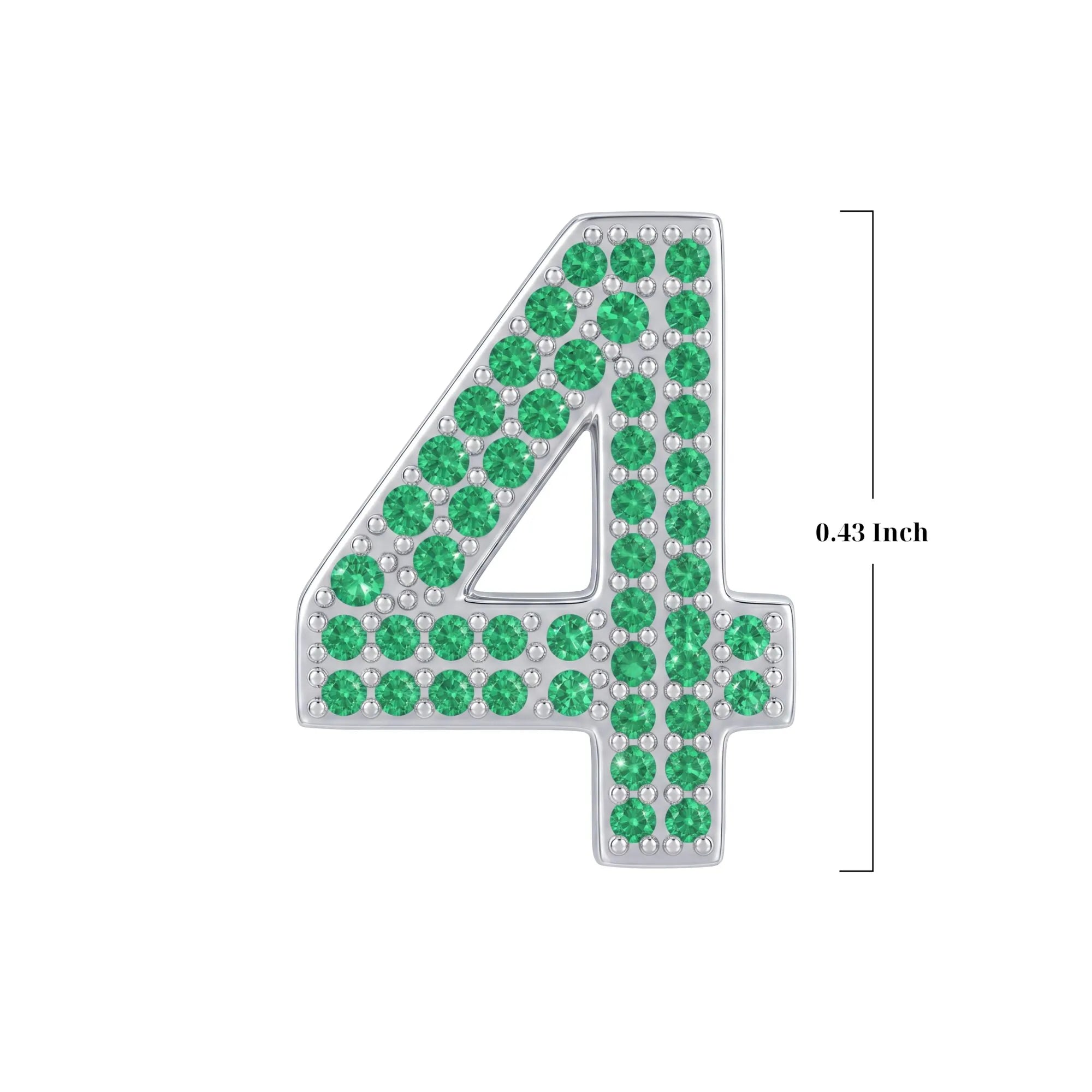 Green Number 4 Charm