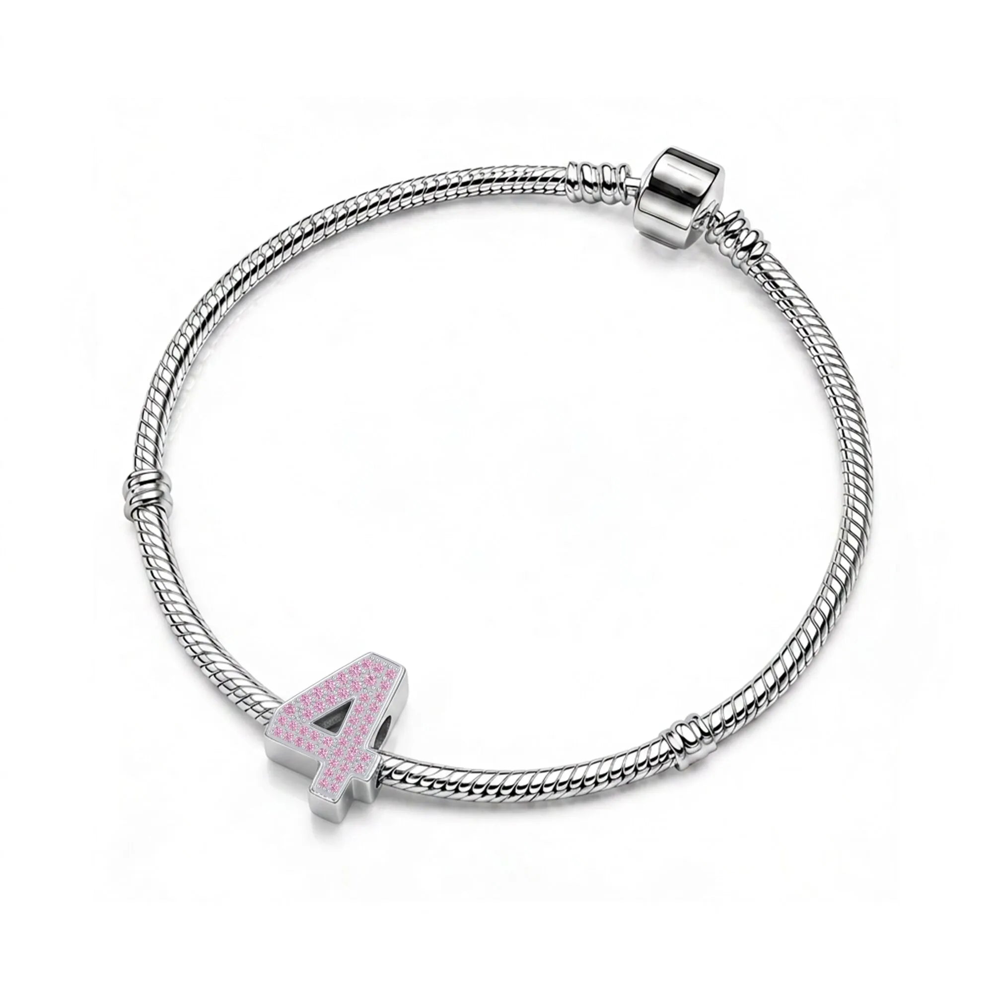 Pink Number 4 Charm