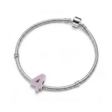 Pink Number 4 Charm