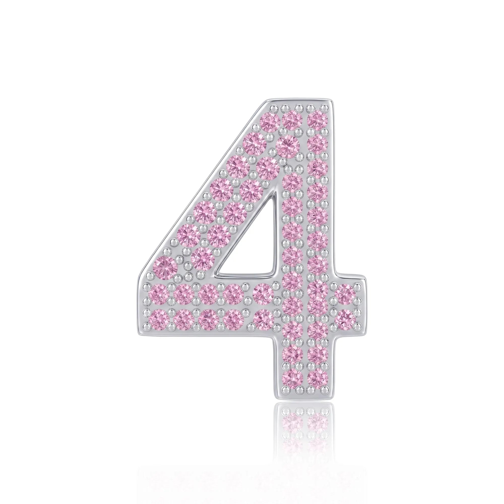 Pink Number 4 Charm