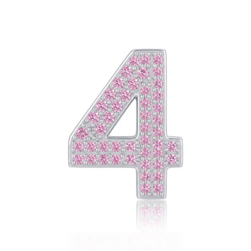 Pink Number 4 Charm