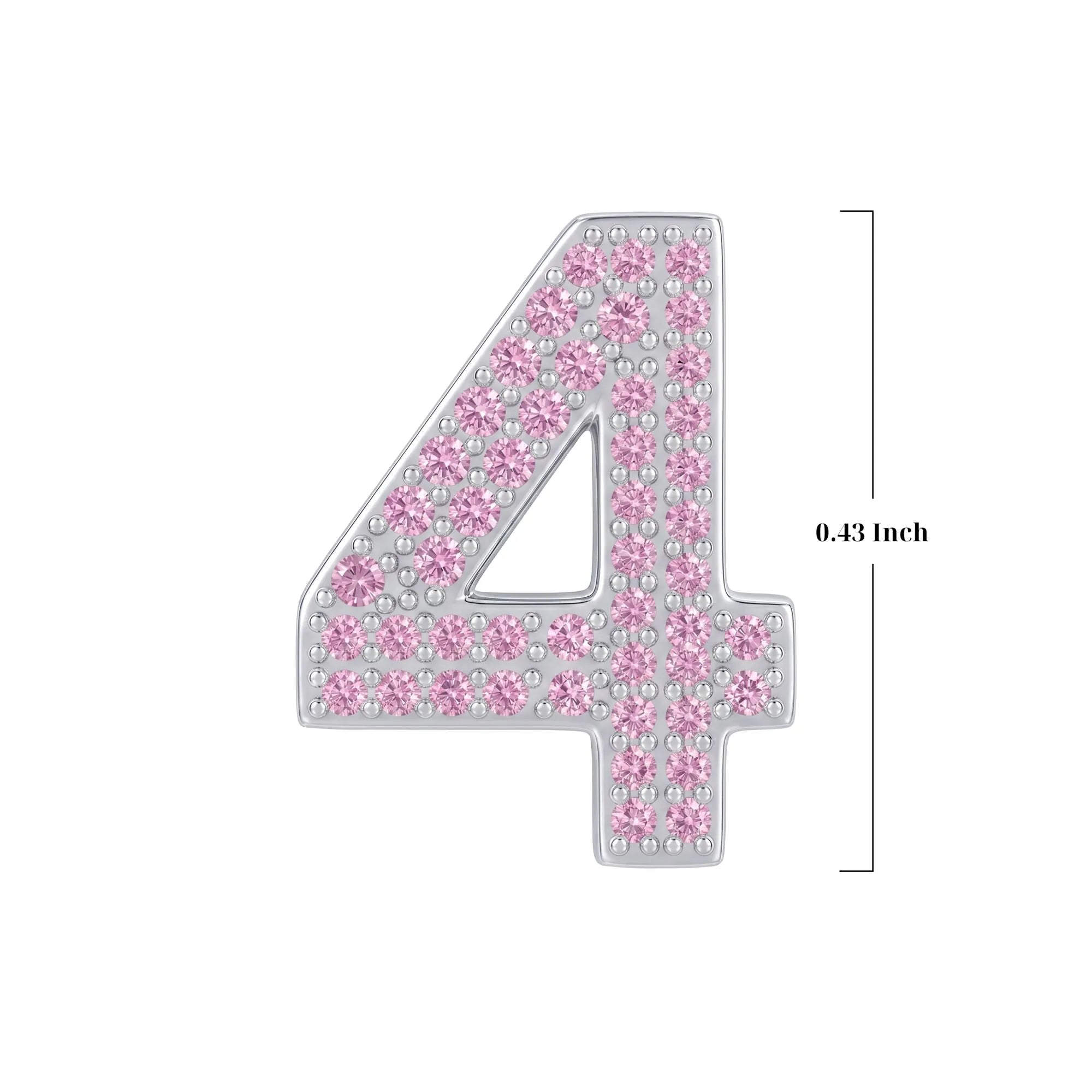 Pink Number 4 Charm