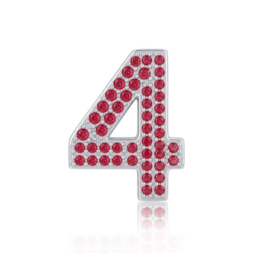 Red Number 4 Charm