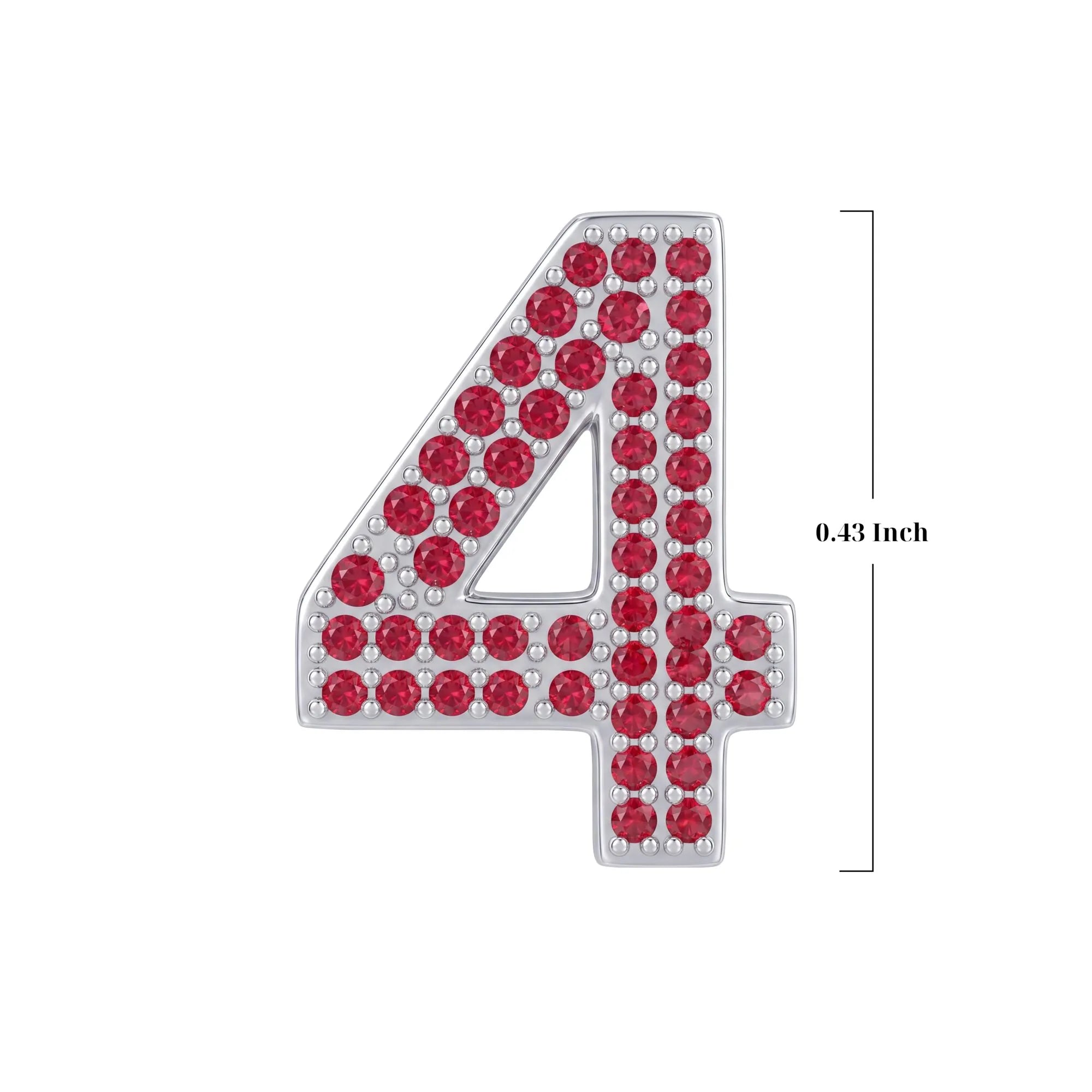 Red Number 4 Charm