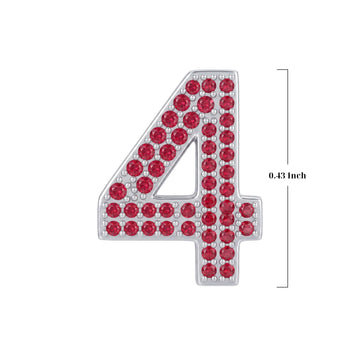 Red Number 4 Charm