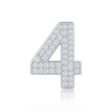 Silver Number 4 Charm