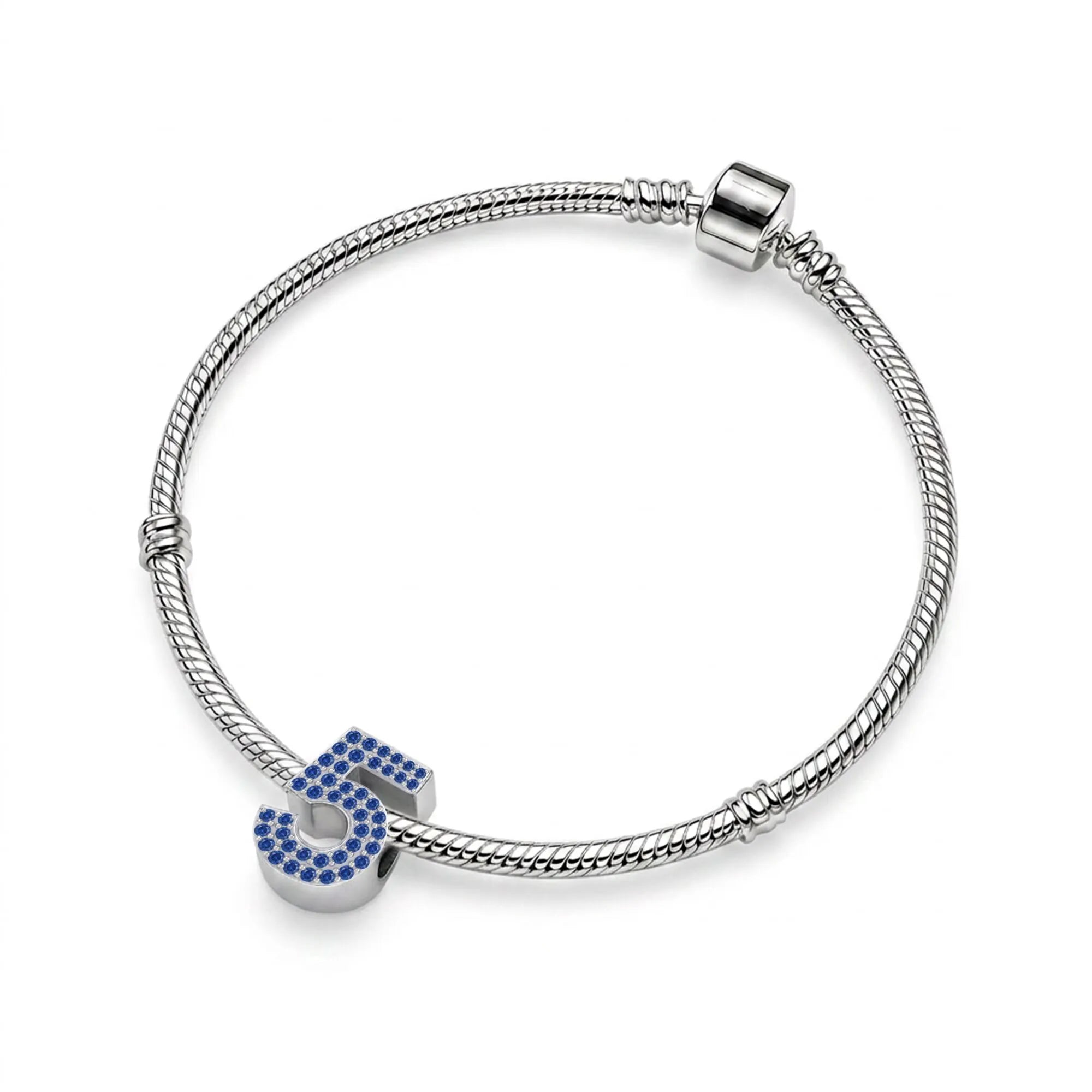 Blue Number 5 Charm