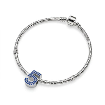 Blue Number 5 Charm