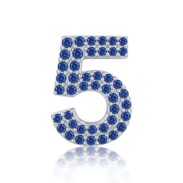 Blue Number 5 Charm