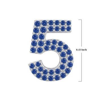 Blue Number 5 Charm
