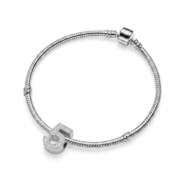 Silver Number 5 Charm