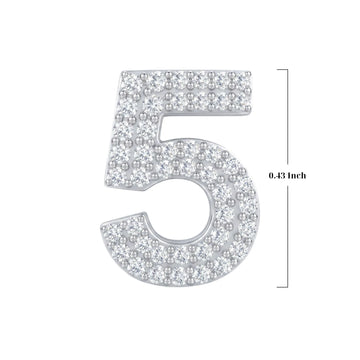 Silver Number 5 Charm