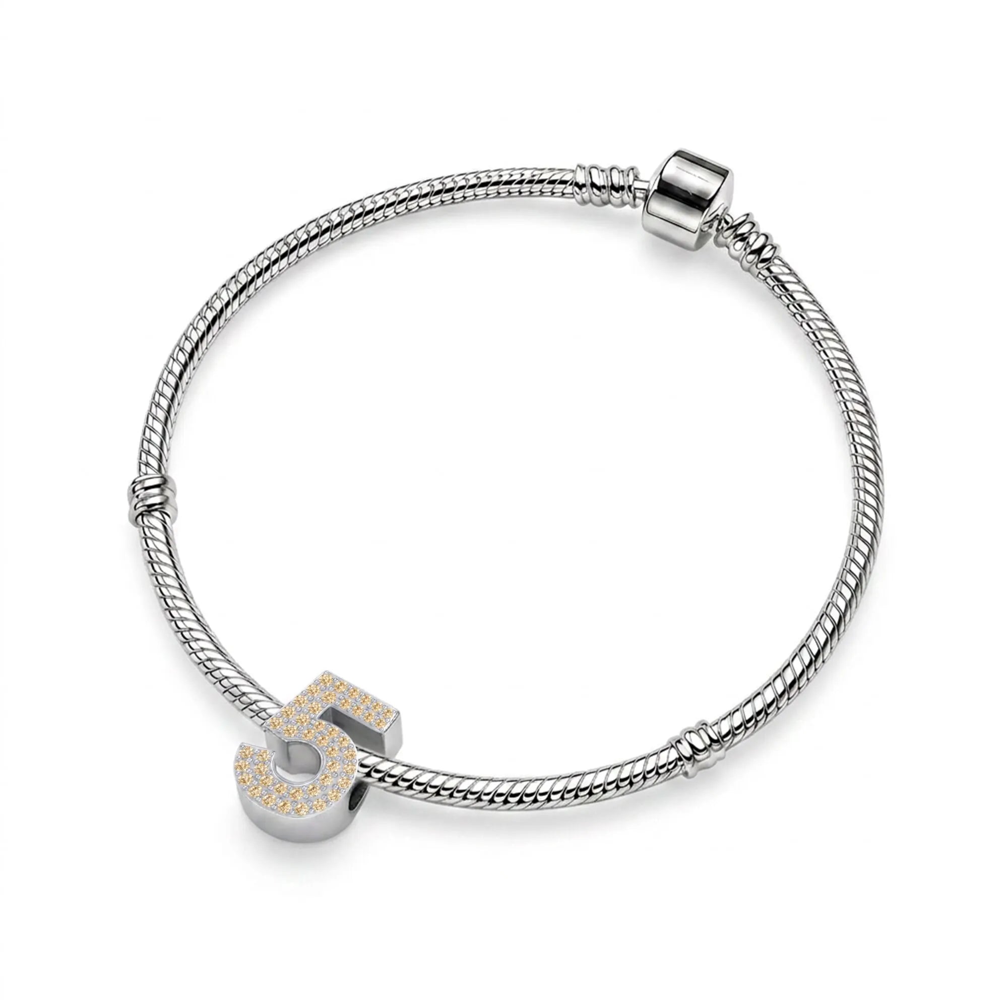Gold Number 5 Charm