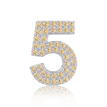 Gold Number 5 Charm