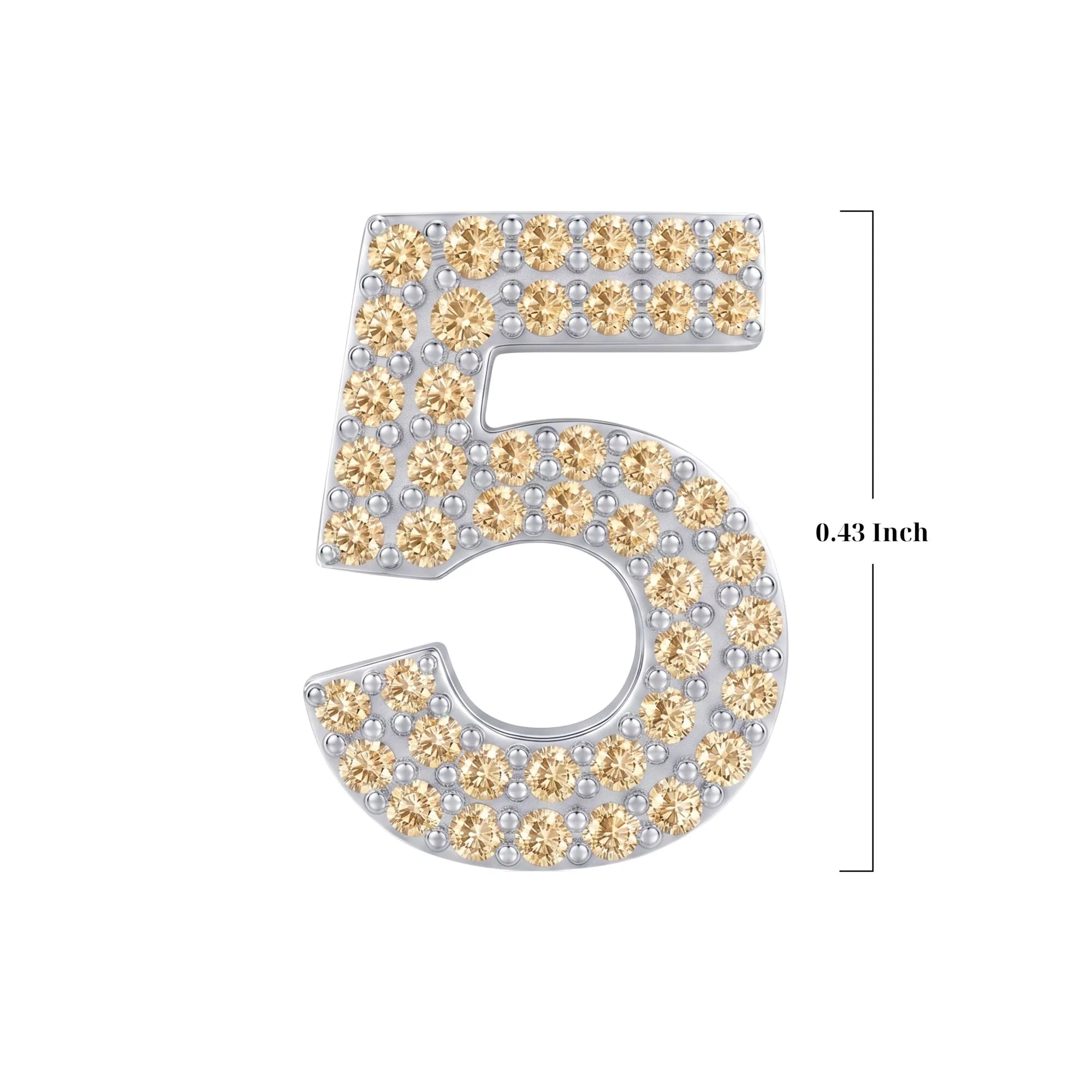 Gold Number 5 Charm