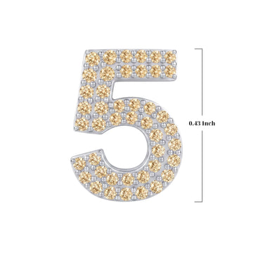 Gold Number 5 Charm