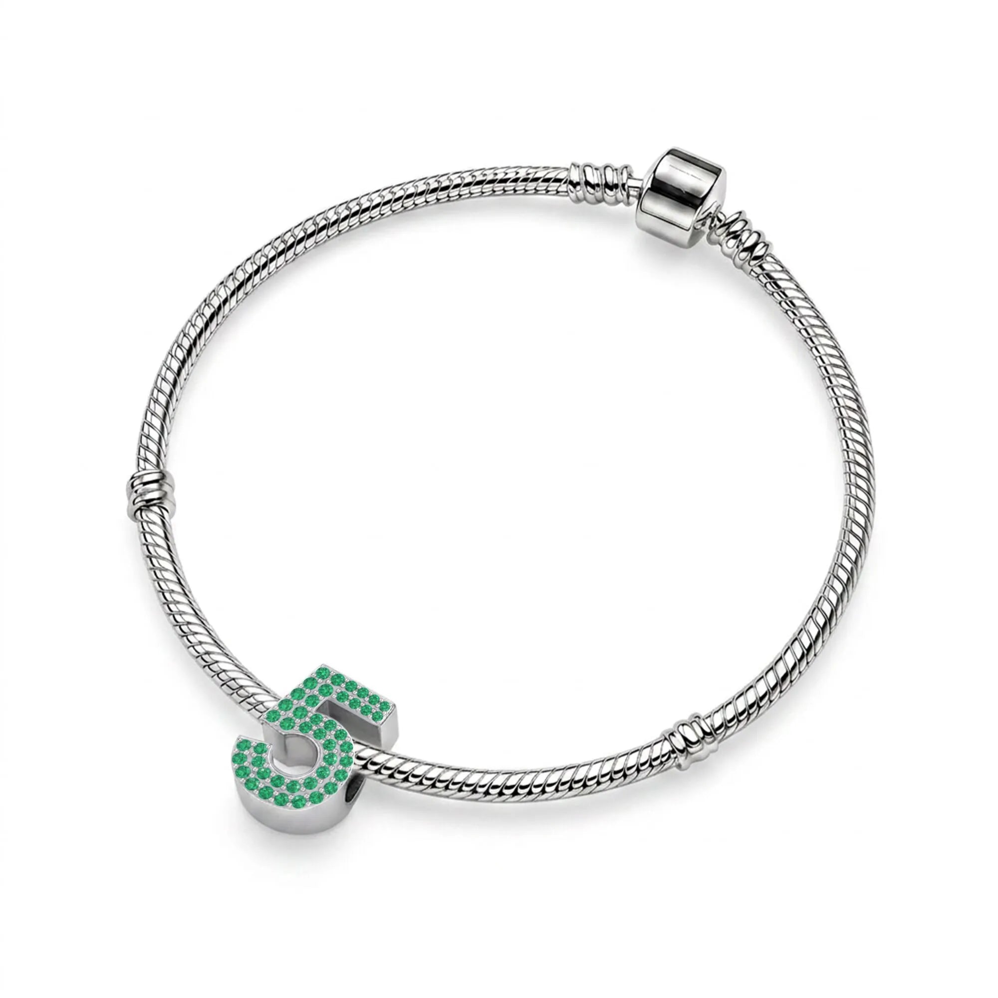Green Number 5 Charm