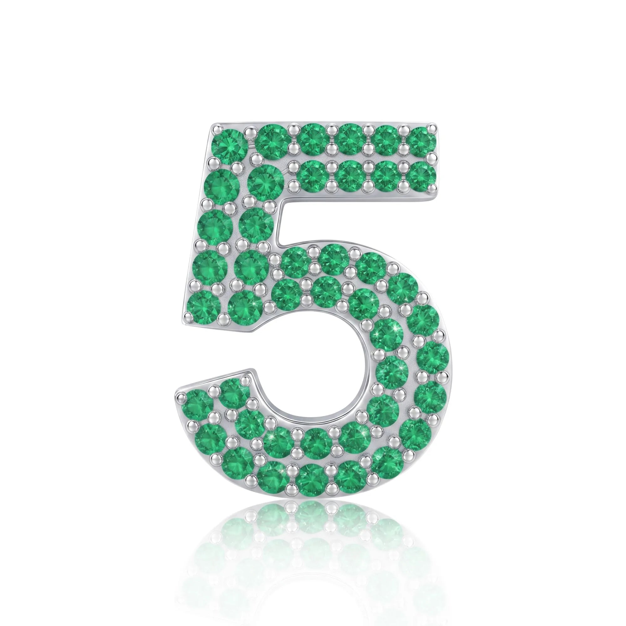 Green Number 5 Charm
