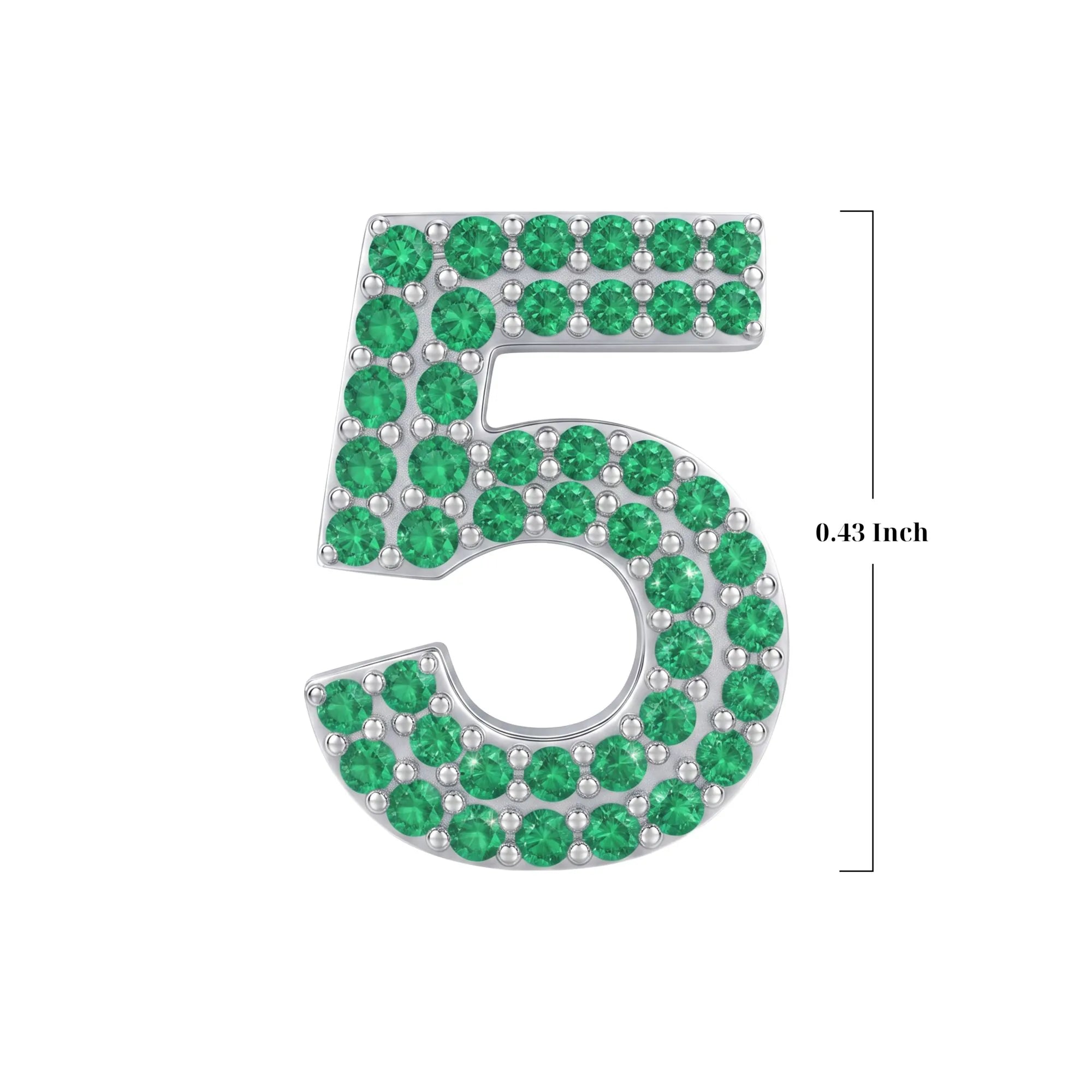 Green Number 5 Charm
