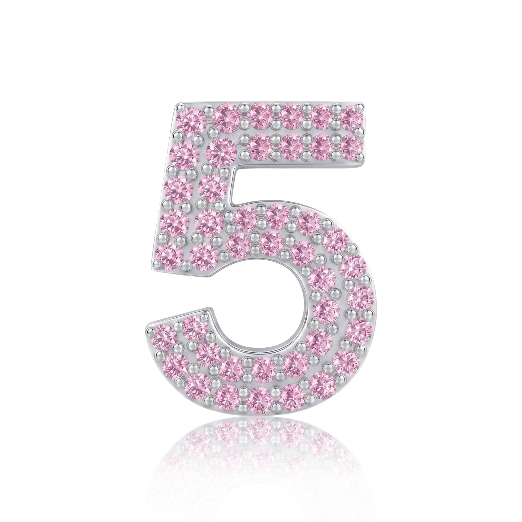 Pink Number 5 Charm