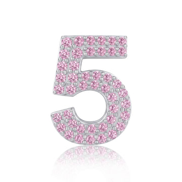 Pink Number 5 Charm