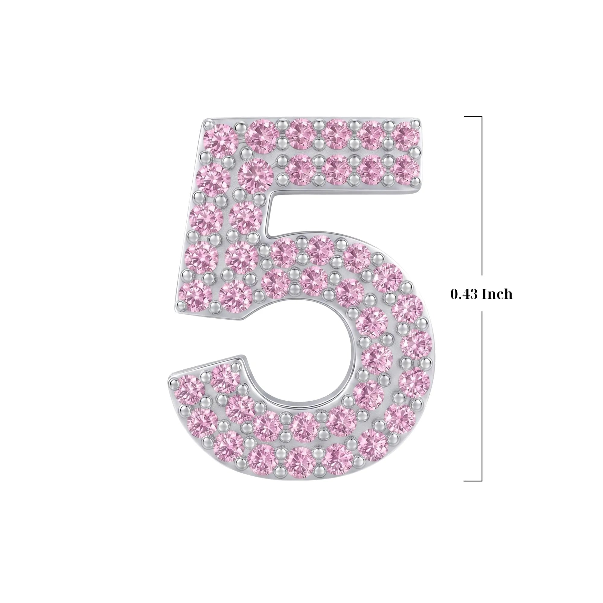 Pink Number 5 Charm