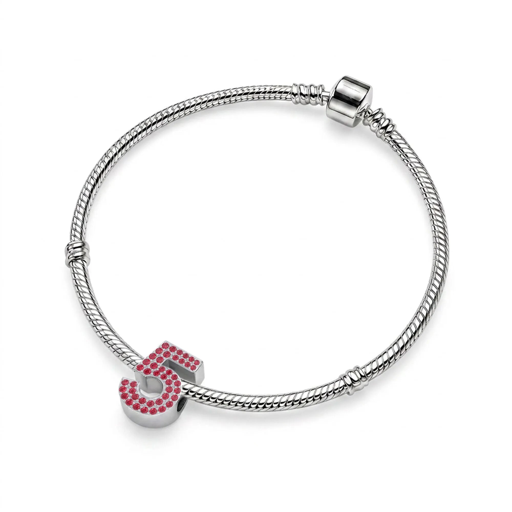 Red Number 5 Charm