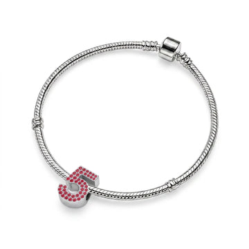 Red Number 5 Charm