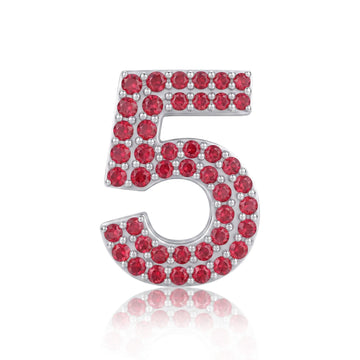 Red Number 5 Charm
