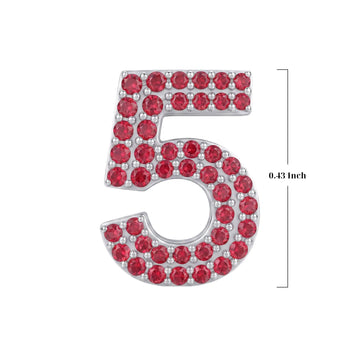 Red Number 5 Charm