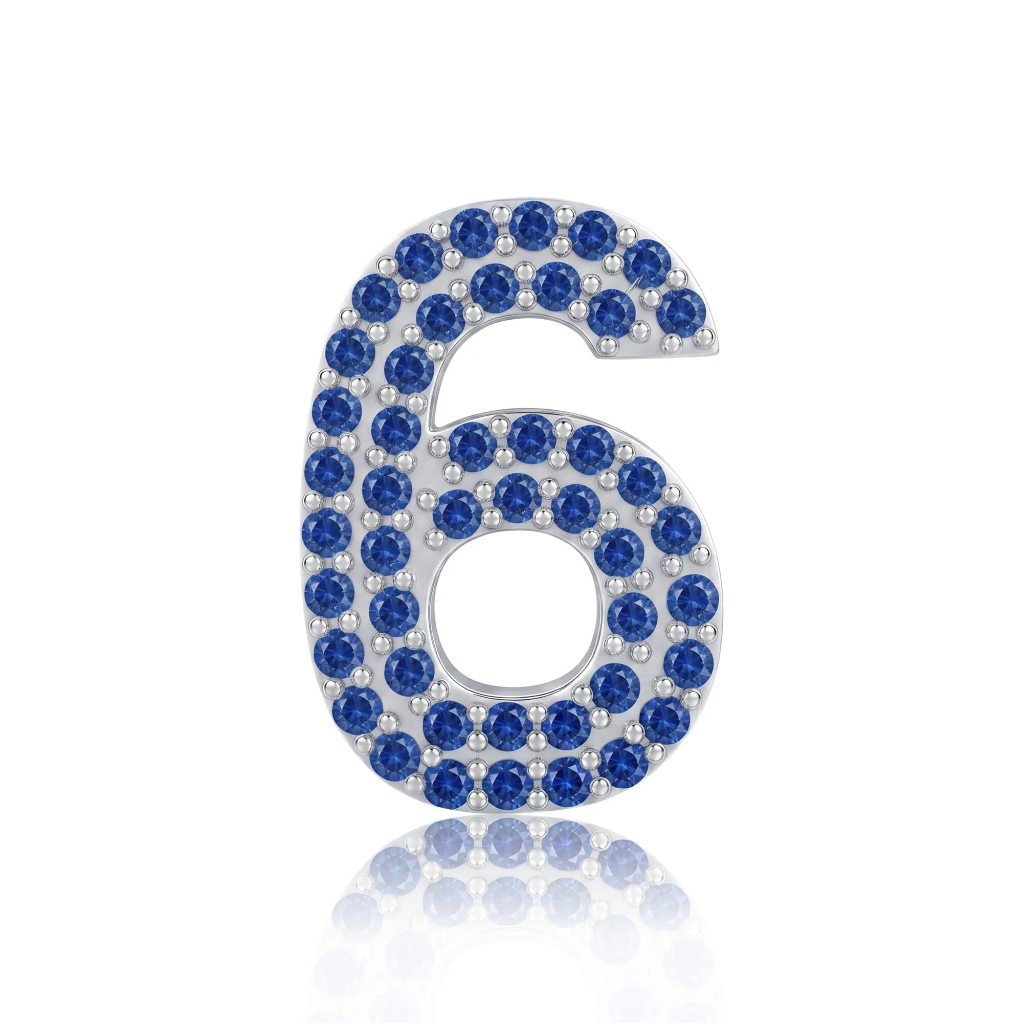 Blue Number 6 Charm