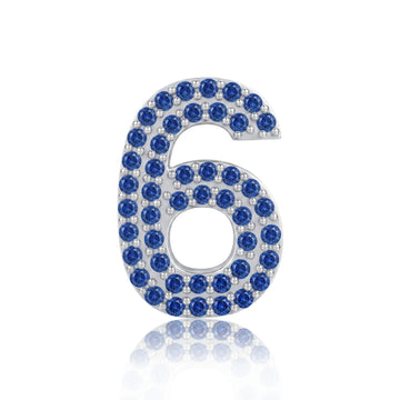 Blue Number 6 Charm