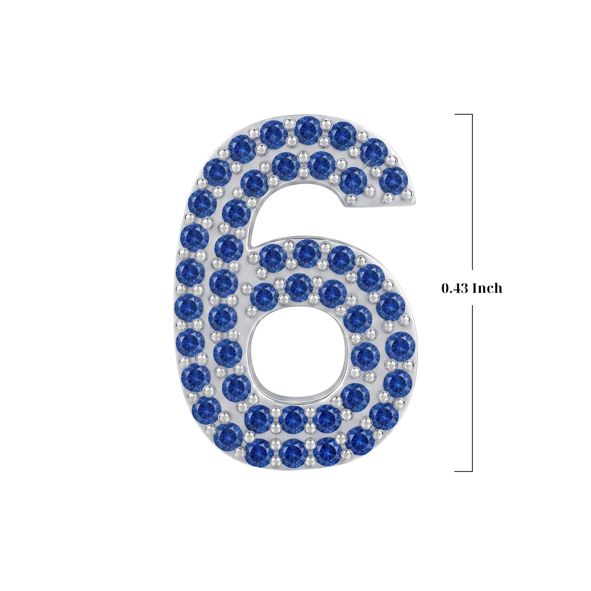 Blue Number 6 Charm