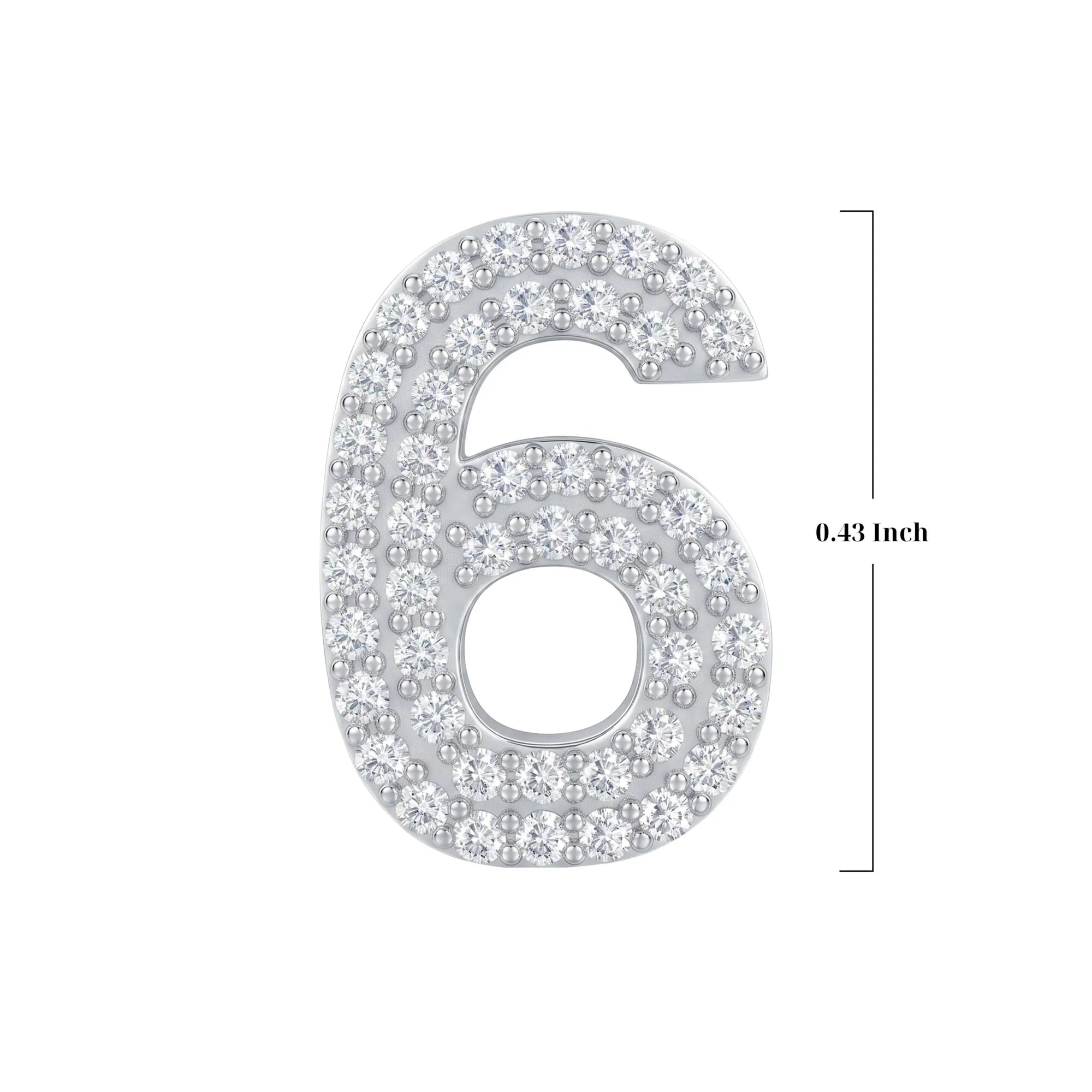 Silver Number 6 Charm