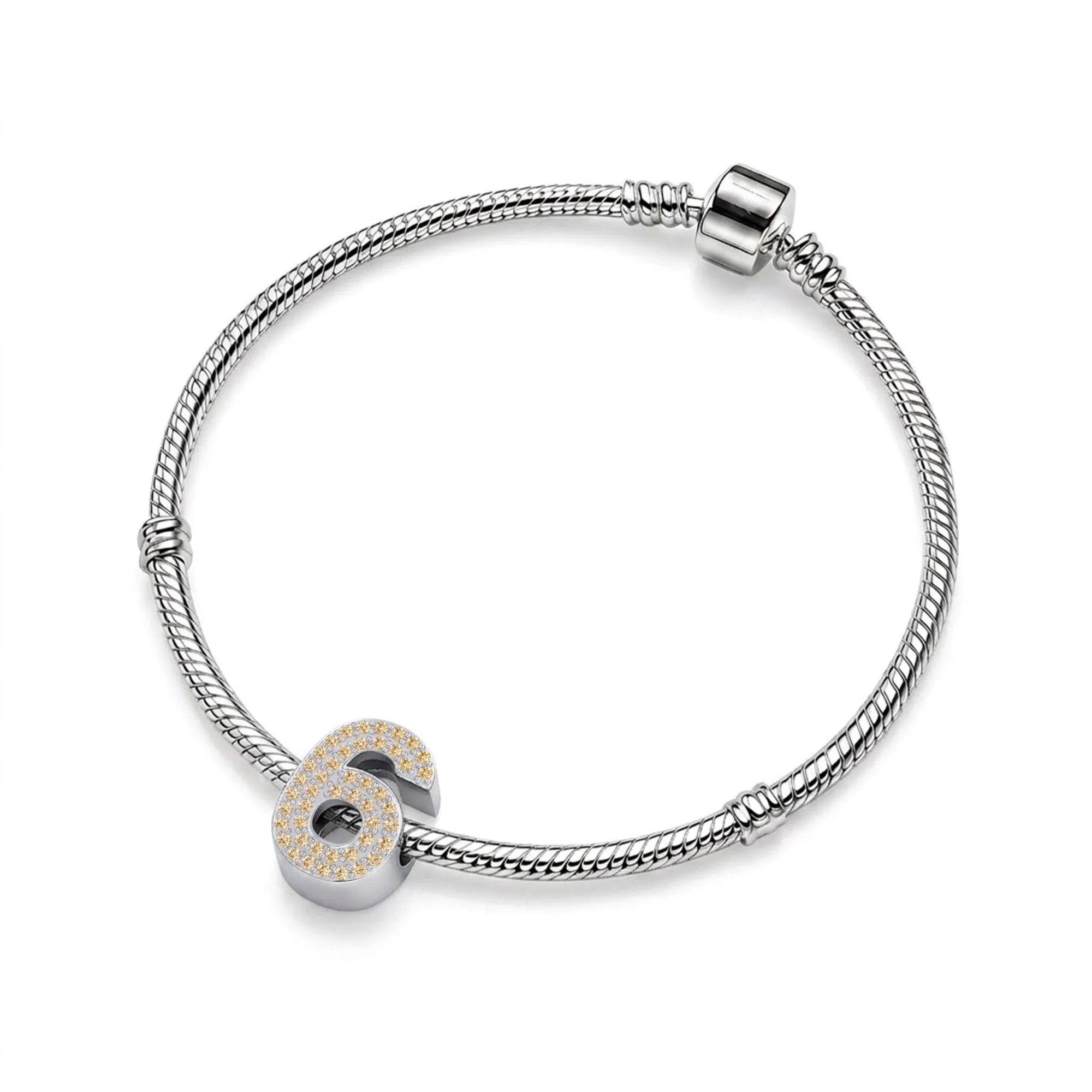 Gold Number 6 Charm