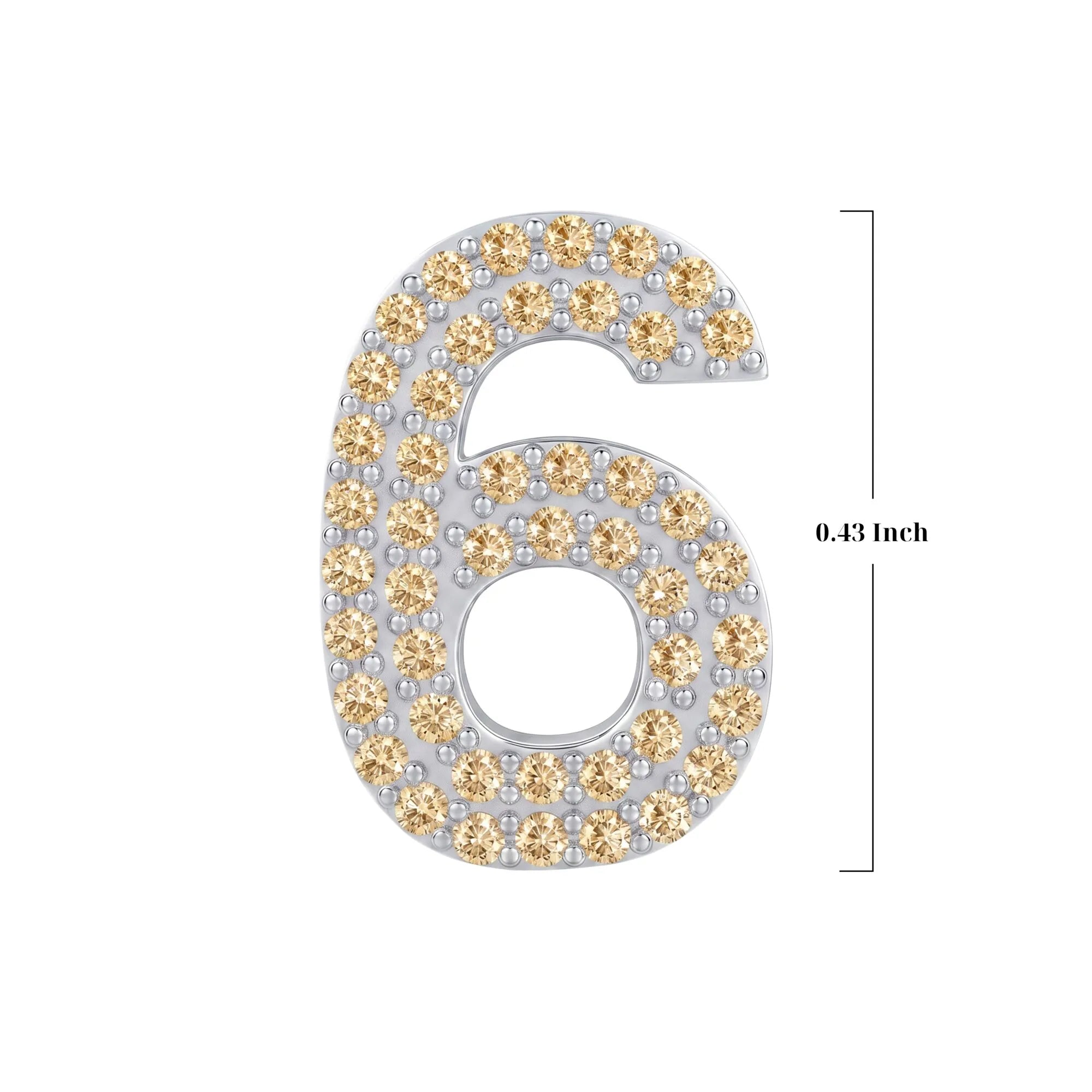 Gold Number 6 Charm