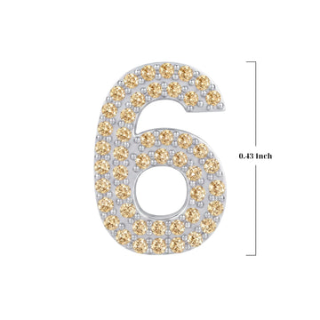 Gold Number 6 Charm